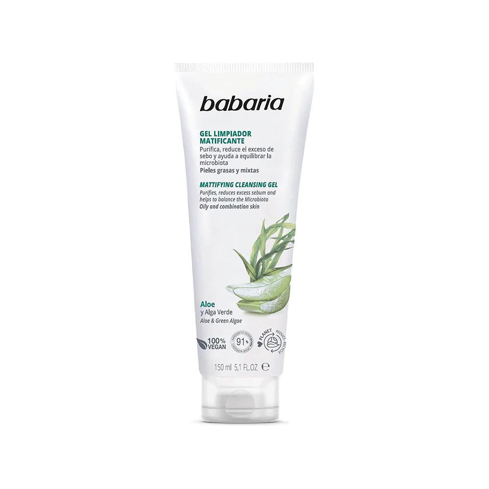غسول جل بدون لمعة للبشرة الدهنية بالالوفيرا babaria 150ml