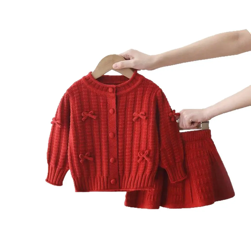 طقم شتوي احمر صوف 