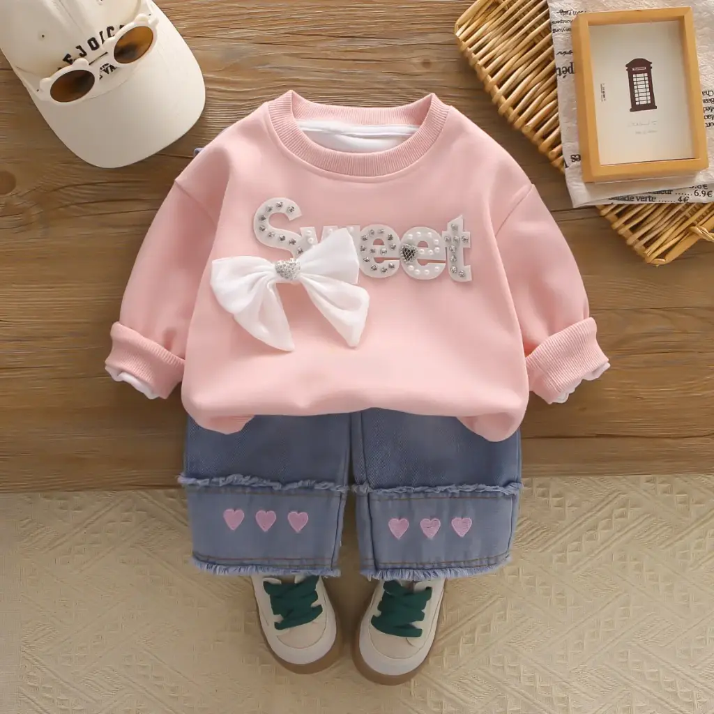 طقم بناتي ربيعي زهري 