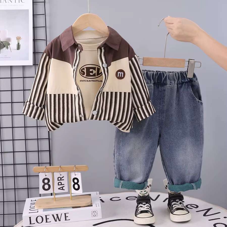 طقم ولادي ربيعي قميص وبنطلون