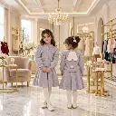 طقم بناتي صوف ذنين ارنب