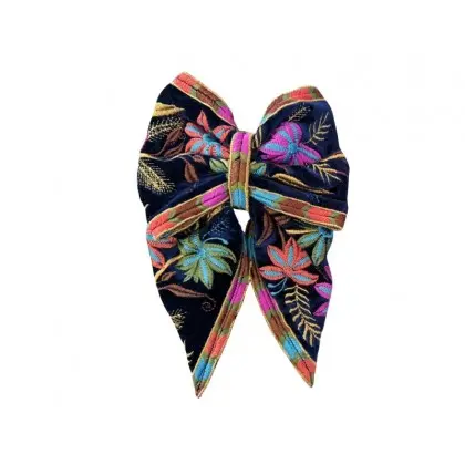 فيونكة للشعر تطريز لون أحمر