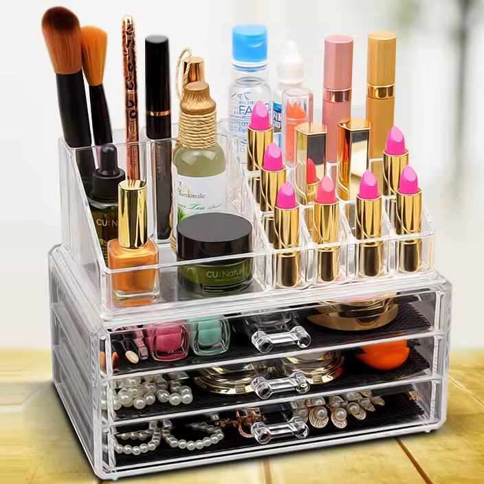 منظم مكياج اكريليك شفاف